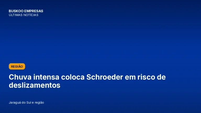 Chuva intensa coloca Schroeder em risco de deslizamentos