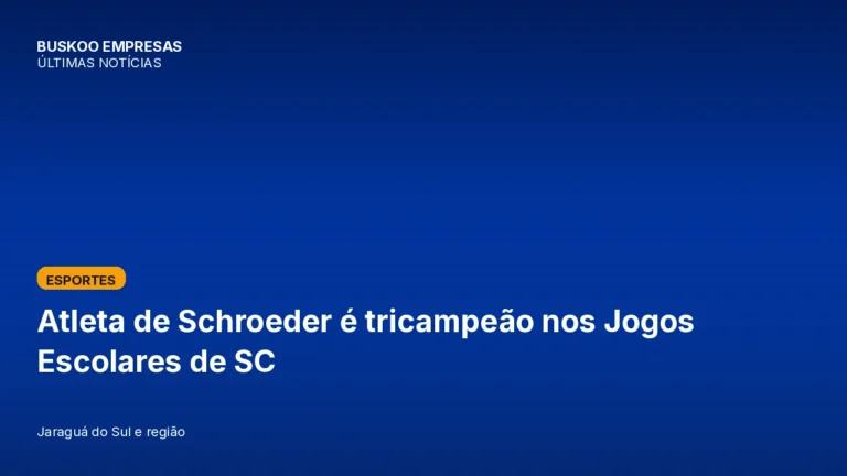 Atleta de Schroeder é tricampeão nos Jogos Escolares de SC