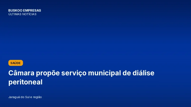 Câmara propõe serviço municipal de diálise peritoneal