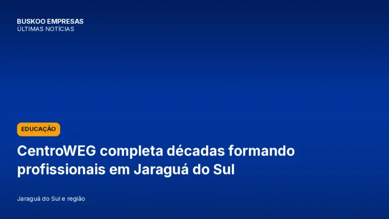 CentroWEG completa décadas formando profissionais em Jaraguá do Sul