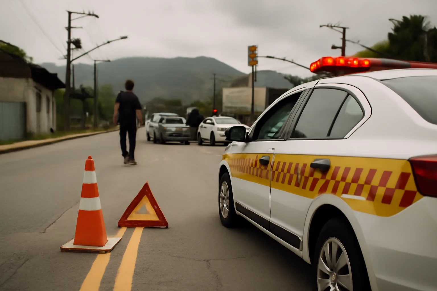 Colisão entre três veículos na SC-108 em Massaranduba