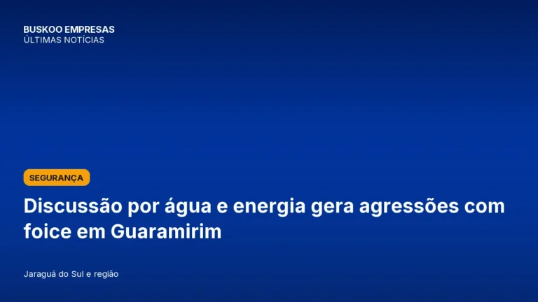 Discussão por água e energia gera agressões com foice em Guaramirim