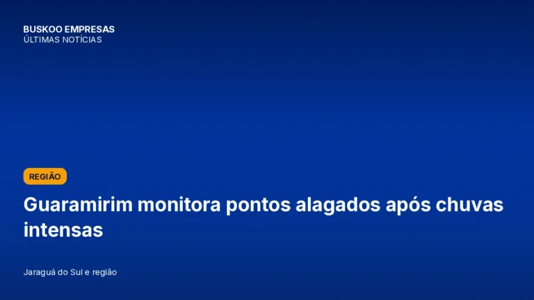 Guaramirim monitora pontos alagados após chuvas intensas