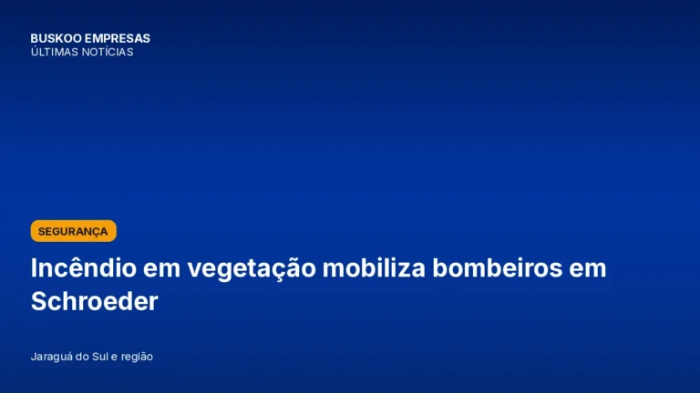 Incêndio em vegetação mobiliza bombeiros em Schroeder