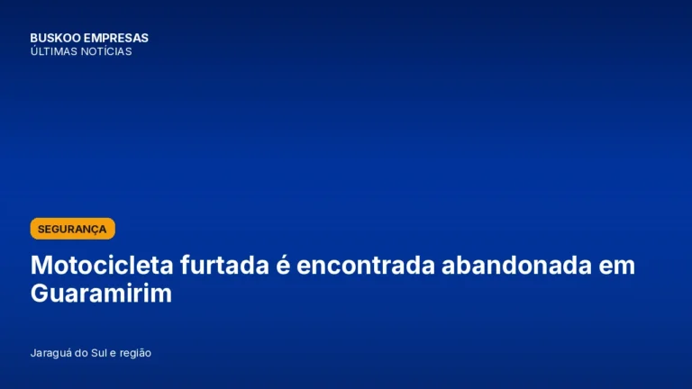 Motocicleta furtada é encontrada abandonada em Guaramirim