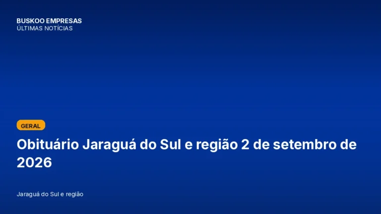 Obituário Jaraguá do Sul e região 2 de setembro de 2026