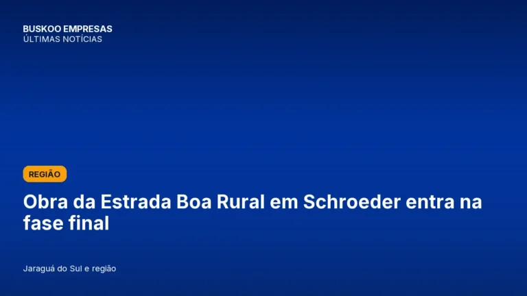 Obra da Estrada Boa Rural em Schroeder entra na fase final