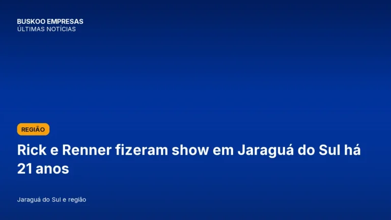 Rick e Renner fizeram show em Jaraguá do Sul há 21 anos