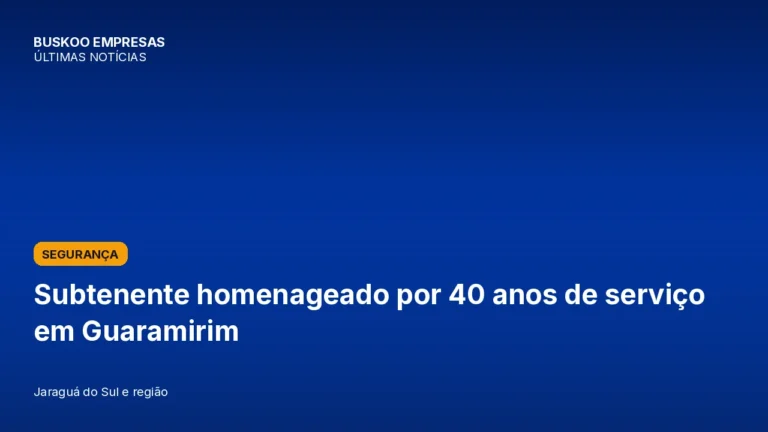 Subtenente homenageado por 40 anos de serviço em Guaramirim