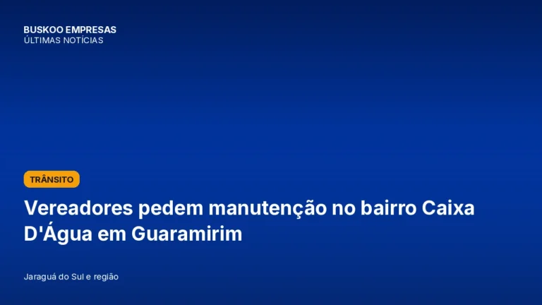 Vereadores pedem manutenção no bairro Caixa D’Água em Guaramirim