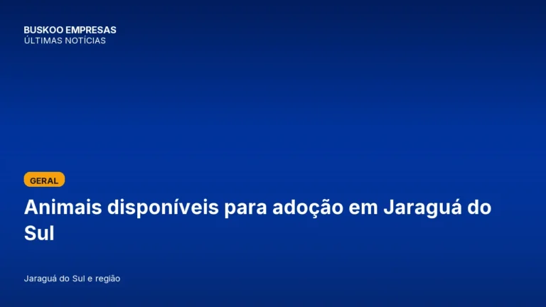 Animais disponíveis para adoção em Jaraguá do Sul