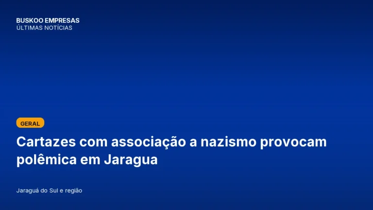 Cartazes com associação a nazismo provocam polêmica em Jaragua
