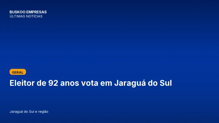 Eleitor de 92 anos vota em Jaraguá do Sul