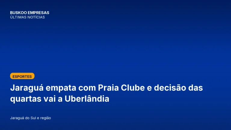 Jaraguá empata com Praia Clube e decisão das quartas vai a Uberlândia