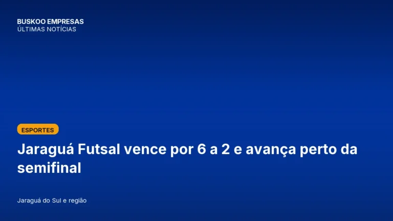 Jaraguá Futsal vence por 6 a 2 e avança perto da semifinal