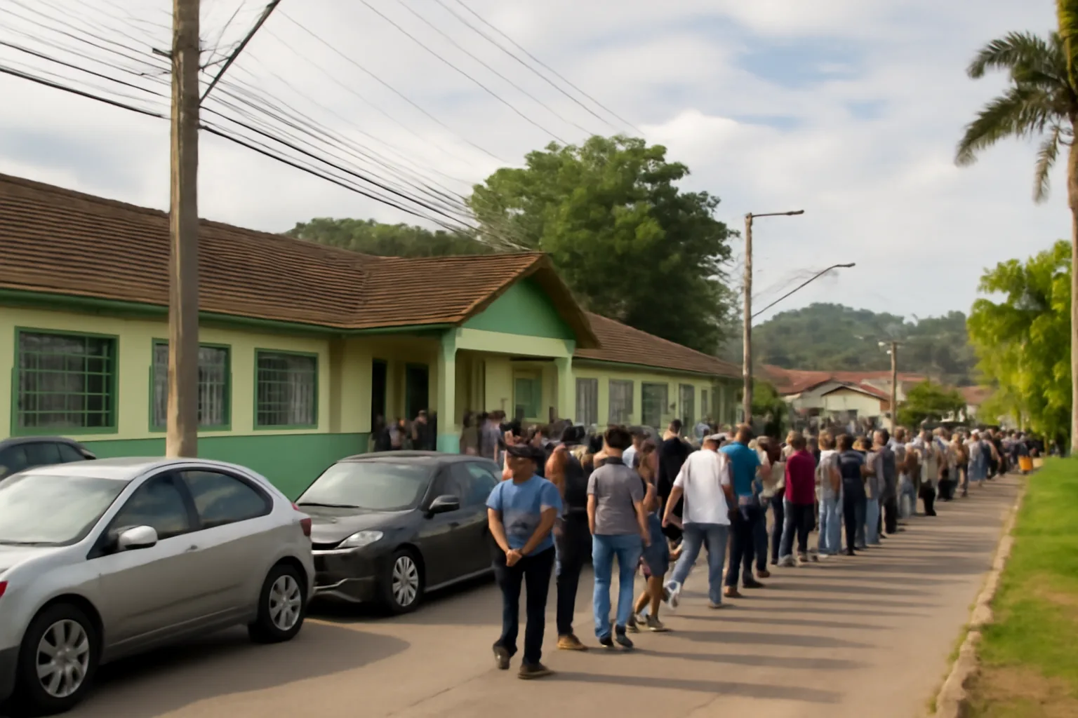 Maior colégio eleitoral de Schroeder registra filas pela manhã