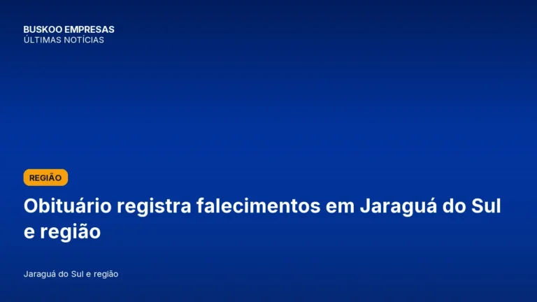 Obituário registra falecimentos em Jaraguá do Sul e região