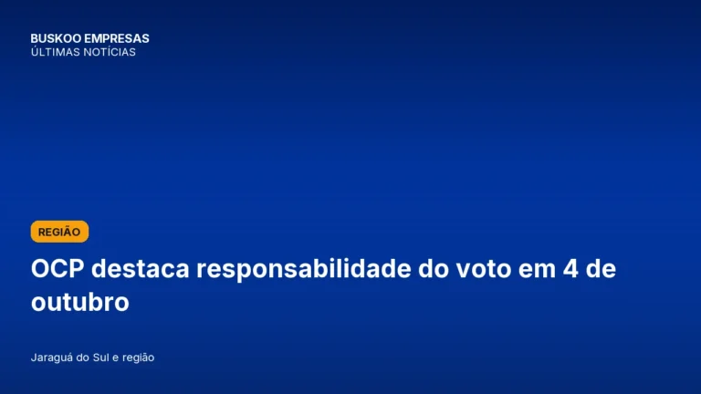 OCP destaca responsabilidade do voto em 4 de outubro