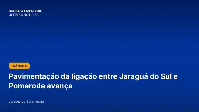 Pavimentação da ligação entre Jaraguá do Sul e Pomerode avança