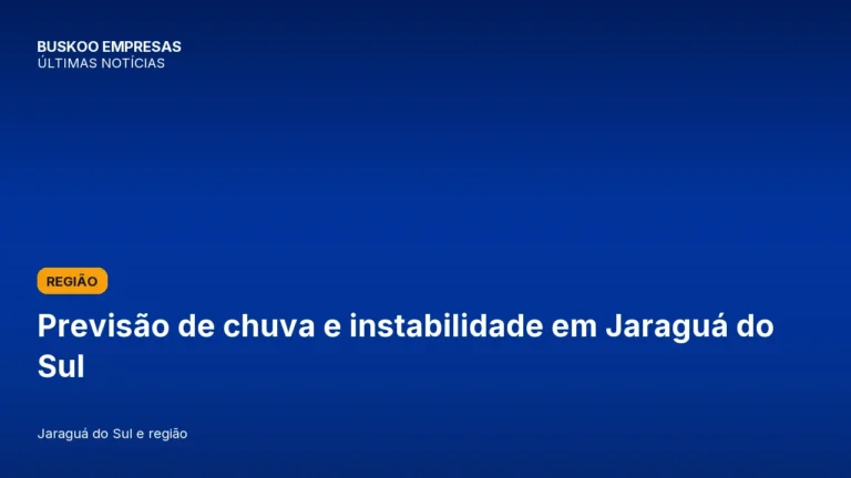 Previsão de chuva e instabilidade em Jaraguá do Sul