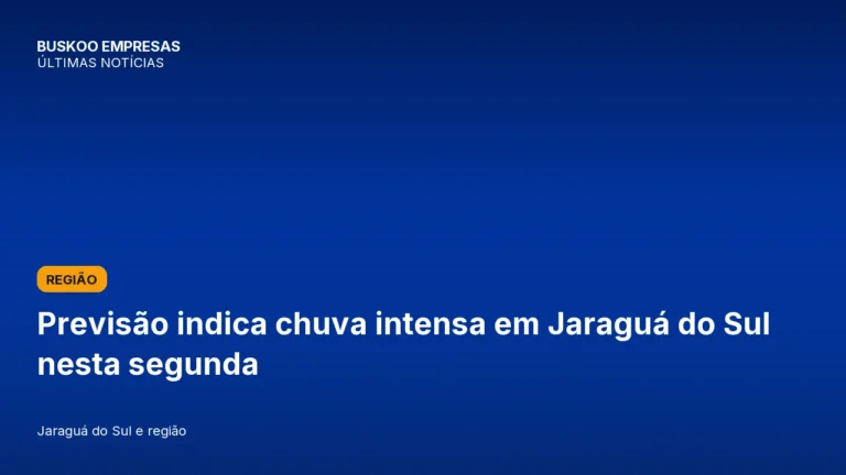 Previsão indica chuva intensa em Jaraguá do Sul nesta segunda