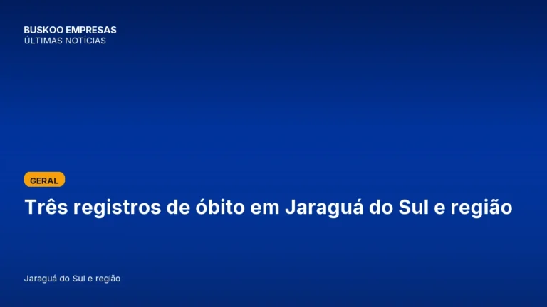 Três registros de óbito em Jaraguá do Sul e região
