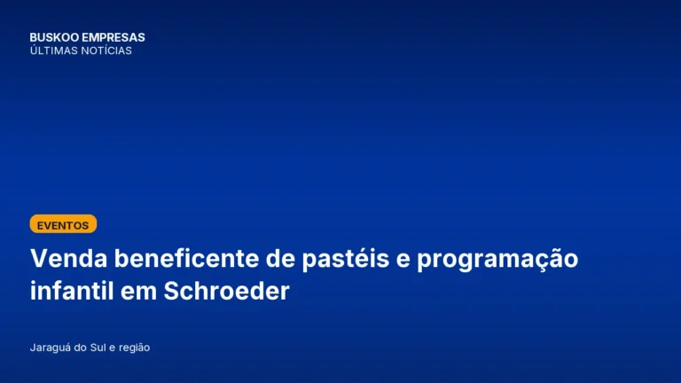 Venda beneficente de pastéis e programação infantil em Schroeder